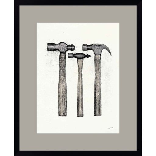 Hammers with Color Crop by Mike Schick, Framed Art