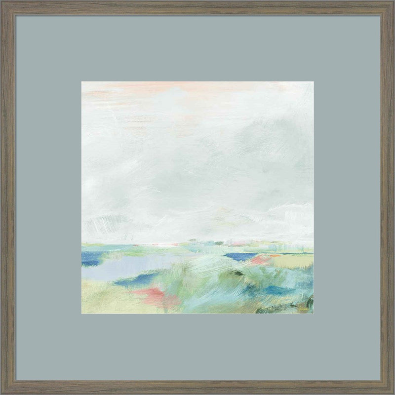Blue Horizon Sq II by Sue Schlabach, Framed Art