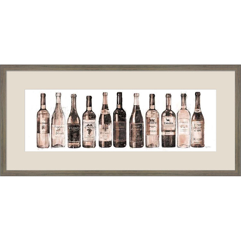 Wine Cellar Red Watercolor Imaya by Avery Tillmon, Framed Art