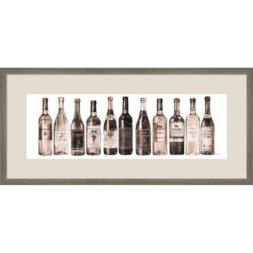 Wine Cellar Red Watercolor Imaya by Avery Tillmon, Framed Art