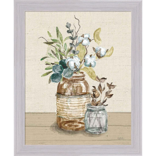 Cotton Bouquet III Cream by Mary Urban, Framed Art
