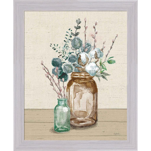 Cotton Bouquet II Cream by Mary Urban, Framed Art