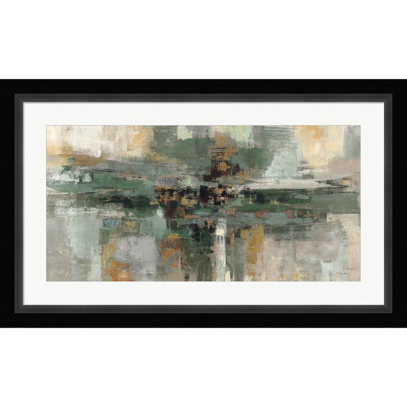 Morning Fjord Rifle Green by Silvia Vassileva, Framed Art