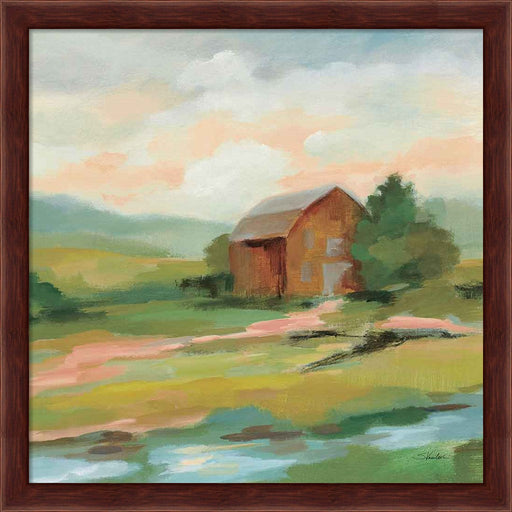 Springtime Farm Pastel Sq by Silvia Vassileva, Framed Art