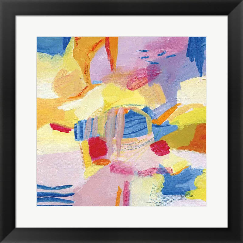 Pastel Shades Abstract by Farida Zaman, Framed Art