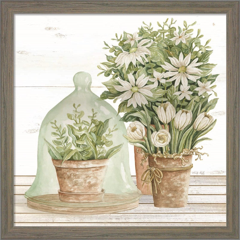 Flowers and Terrarium by Cindy Jacobs, Framed Art