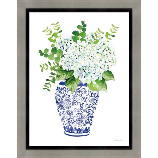Chinoiserie Hydrangea I by Mercedes Lopez Charro, Framed Art