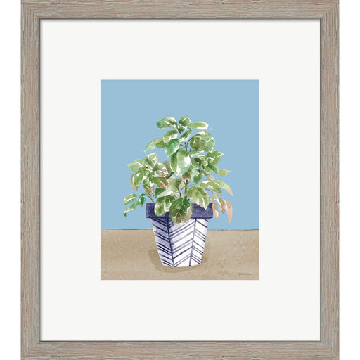 Herb Garden II White Navy by Beth Grove, Framed Art