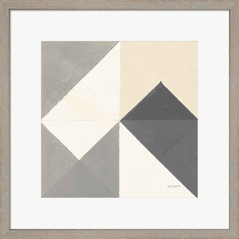 Triangles IV Neutral Crop by Mike Schick, Framed Art