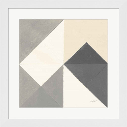 Triangles IV Neutral Crop by Mike Schick, Framed Art
