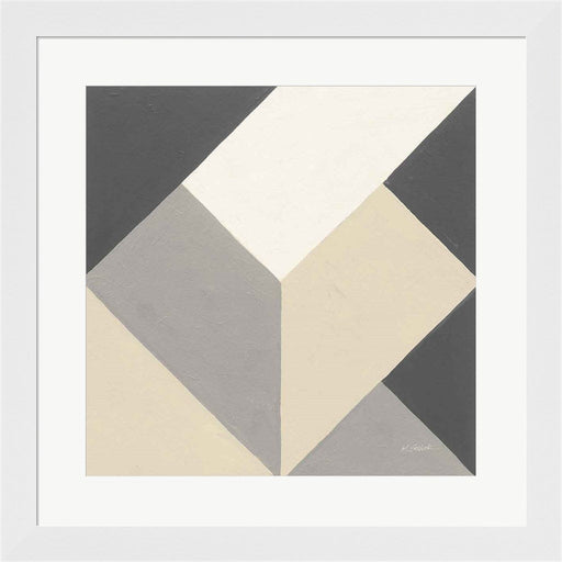 Triangles I Neutral Crop by Mike Schick, Framed Art