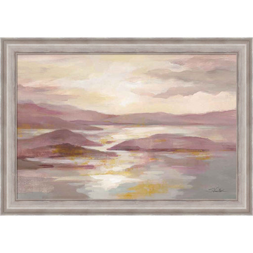 Pink and Gold Landscape by Silvia Vassileva, Framed Art