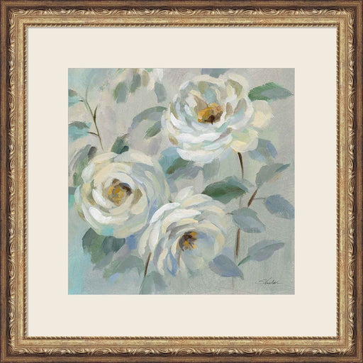 Blue Gray Floral by Silvia Vassileva, Framed Art