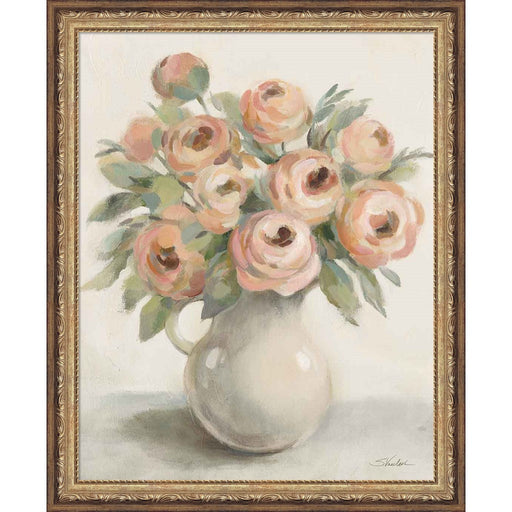 Blush Flowers in a Jug by Silvia Vassileva, Framed Art