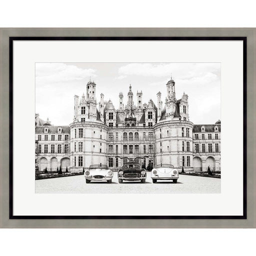 Vintage Roadsters at French Castle by Gasoline Images, Framed Art