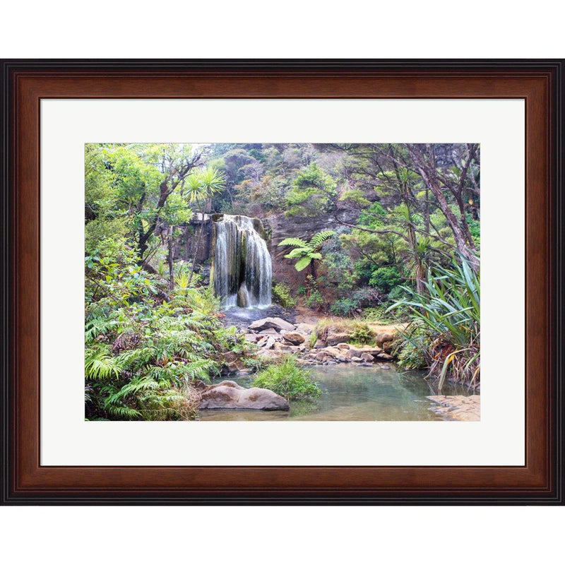 Rainforest waterfall (detail) by Pangea Images, Framed Art