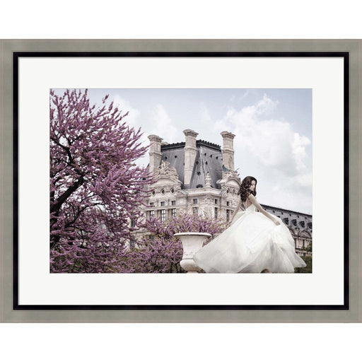 Young Woman at the Chateau de Chambord by Haute Photo Collection, Framed Art