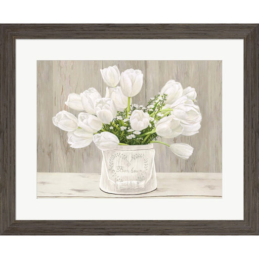 Country Bouquet (neutral) by Remy Dellal, Framed Art
