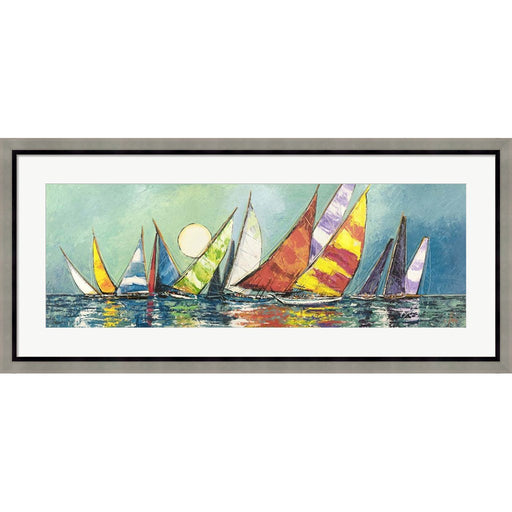 Regata al Chiar di Luna I by Luigi Florio, Framed Art