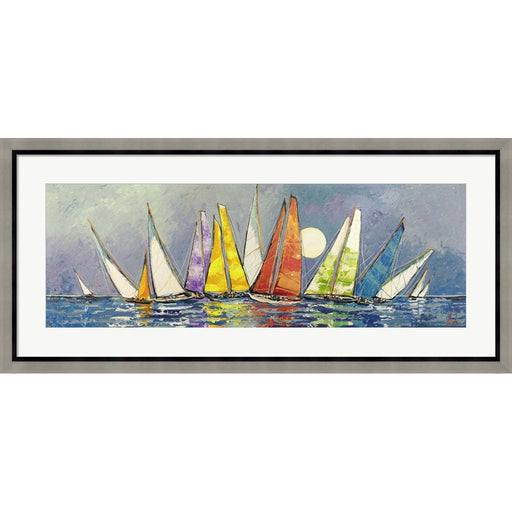 Regata al Chiar di Luna II by Luigi Florio, Framed Art