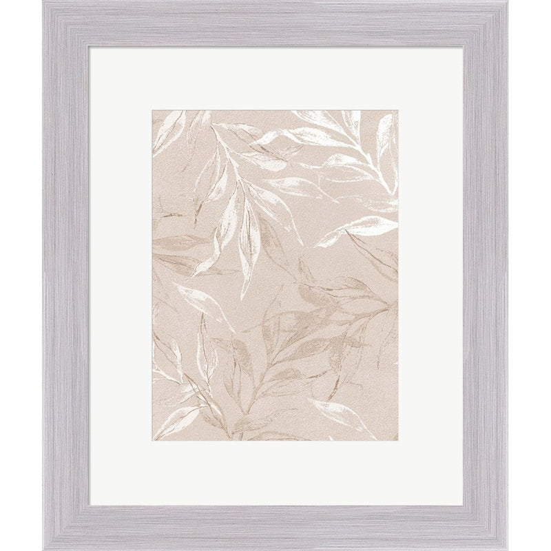 White Leaves 2 by Design Fabrikken, Framed Art
