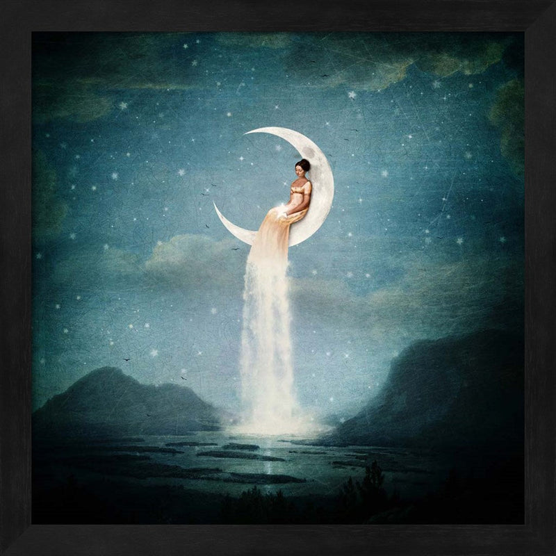 Moon River Lady by Paula Belle Flores, Framed Art