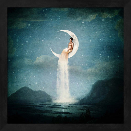 Moon River Lady by Paula Belle Flores, Framed Art