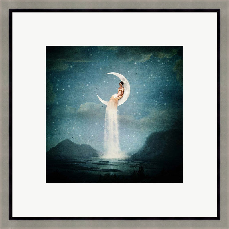 Moon River Lady by Paula Belle Flores, Framed Art