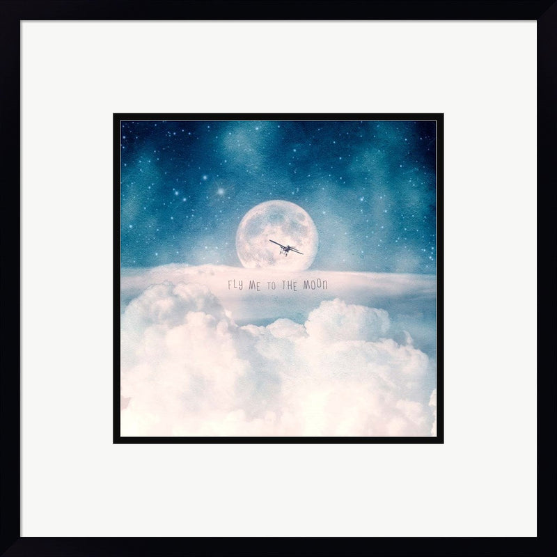 Moonrise Over the Clouds by Paula Belle Flores, Framed Art
