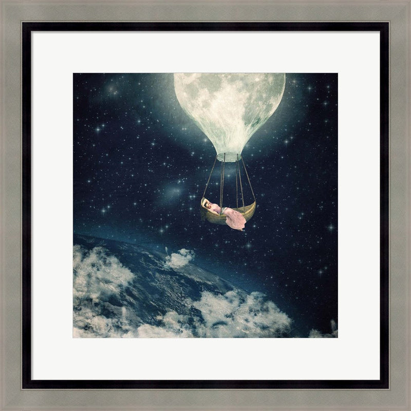 The Moon Carries Me Away by Paula Belle Flores, Framed Art