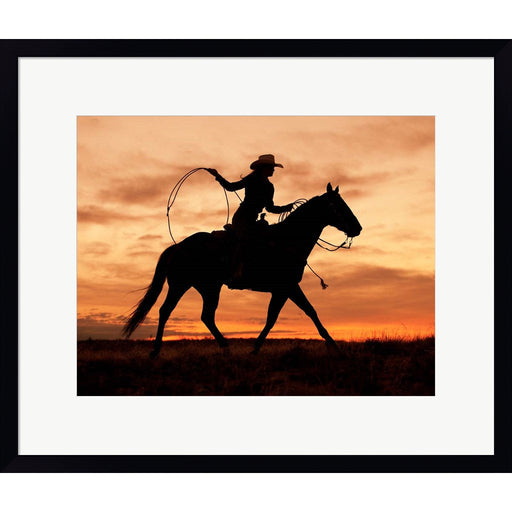 Cowgirl Silhouette by J.C. Leacock, Framed Art
