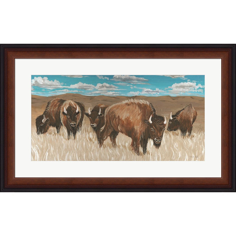 Bison Herd I by Cindy Jacobs, Framed Art