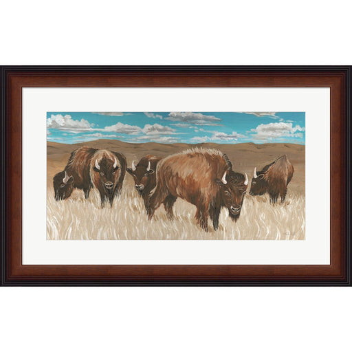 Bison Herd I by Cindy Jacobs, Framed Art