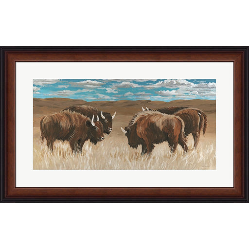 Bison Herd II by Cindy Jacobs, Framed Art