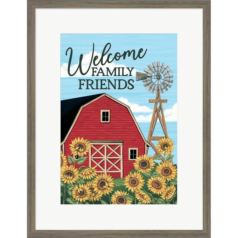 Welcome Family & Friends Barn by Deb Strain, Framed Art