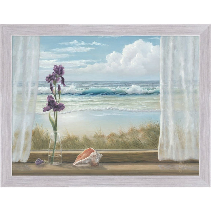 Irises on Windowsill by Georgia Janisse, Framed Art