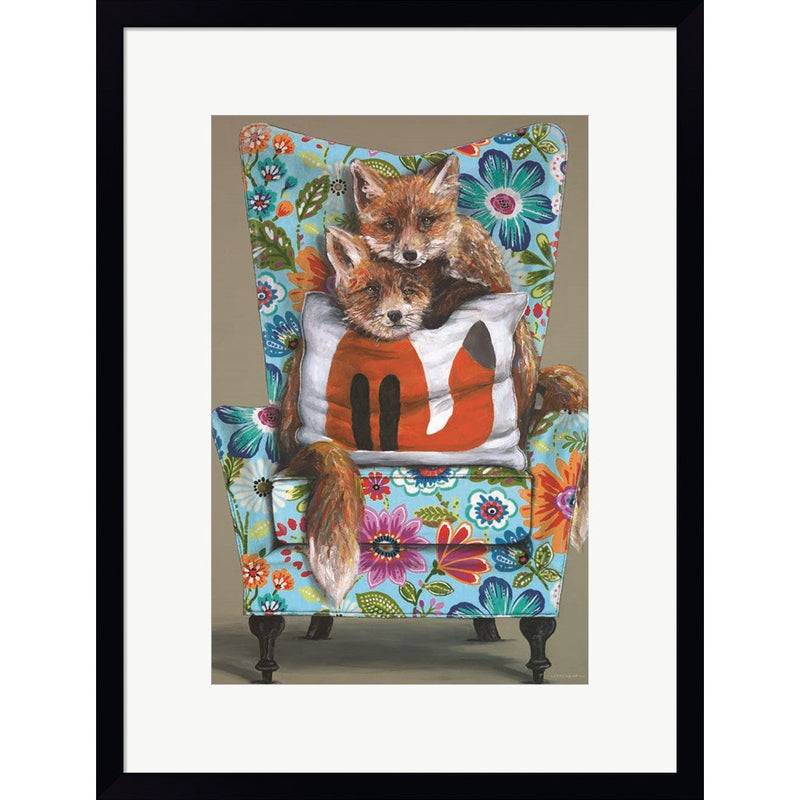 Tail of Two Foxes by Kamdon Kreations, Framed Art
