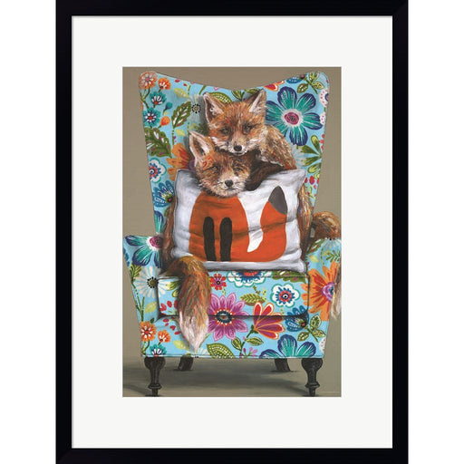 Tail of Two Foxes by Kamdon Kreations, Framed Art