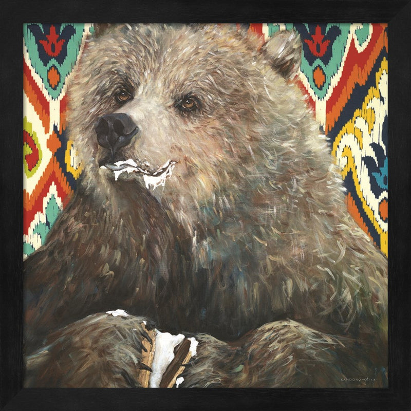 Bear Wants Smore by Kamdon Kreations, Framed Art