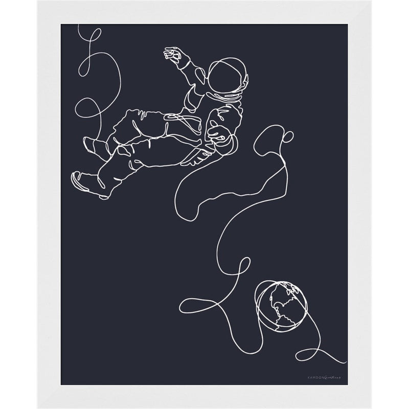 Lines in Space 1 by Kamdon Kreations, Framed Art