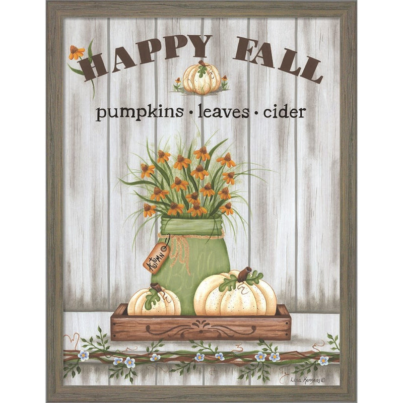 Happy Fall by Lisa Kennedy, Framed Art