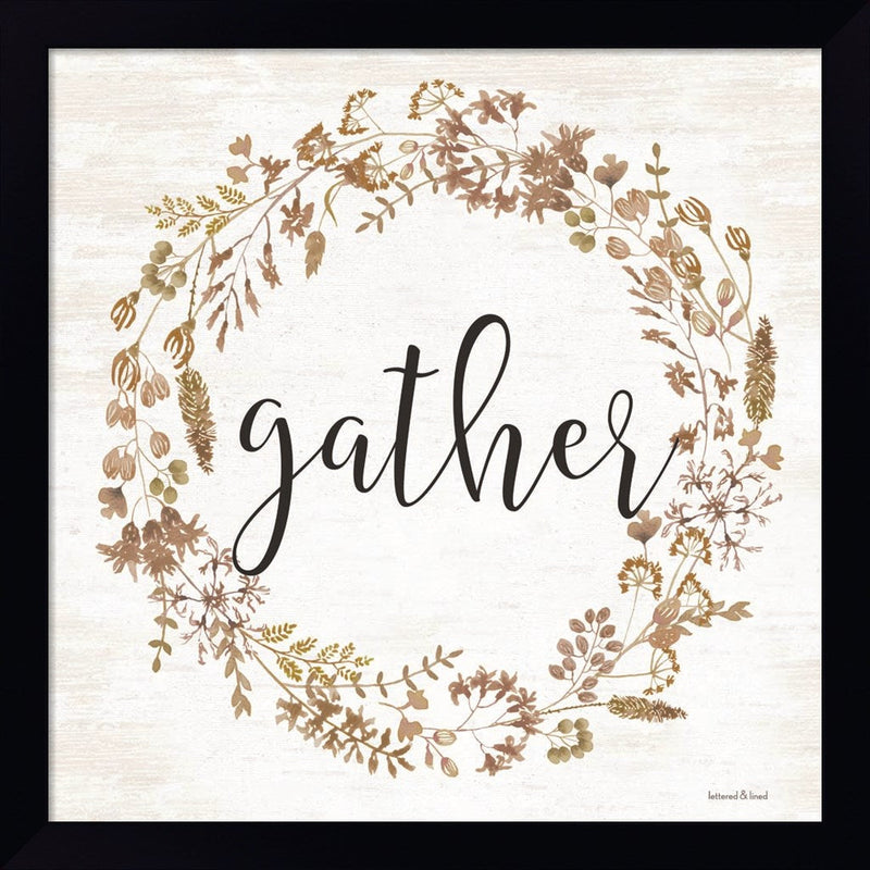 Gather Wreath by Lettered & Lined, Framed Art