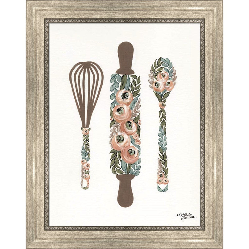Floral Baking Tools by Michele Norman, Framed Art