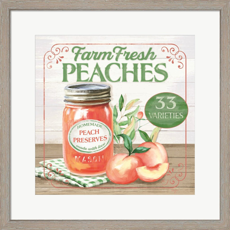 Farm Fresh Peaches by Mollie B., Framed Art