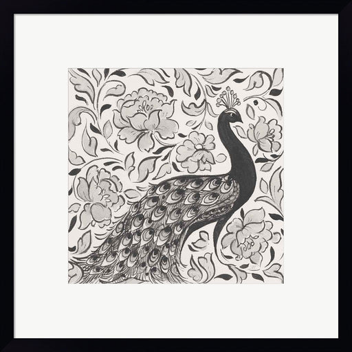 Peacock Garden IV BW by Miranda Thomas, Framed Art