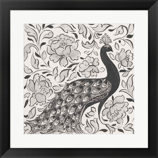 Peacock Garden IV BW by Miranda Thomas, Framed Art