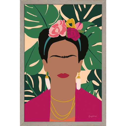Frida Kahlo I Palms No Distress by Becky Thorns, Framed Art