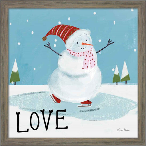 Snowman Snowday IV by Farida Zaman, Framed Art