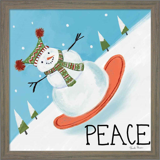 Snowman Snowday III by Farida Zaman, Framed Art