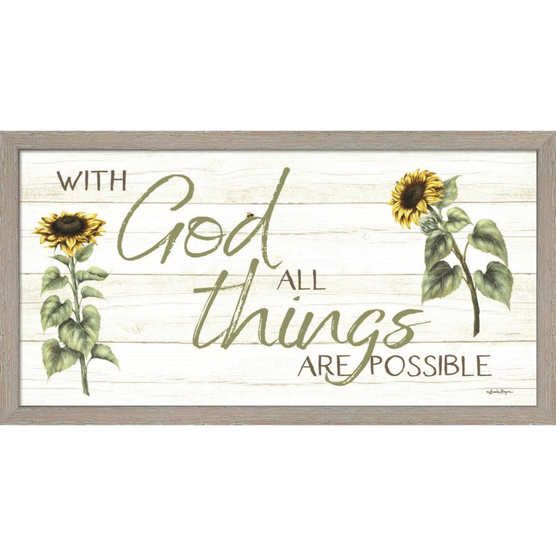 With God All Things Are Possible by Susie Boyer, Framed Art